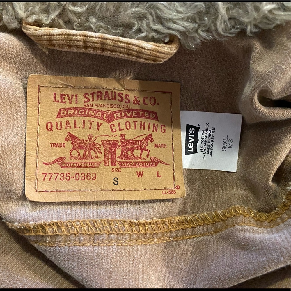 ✨Retro Levi’s Strauss Corduroy Faux Fur Jacket Coat Small - Picture 4 of 5